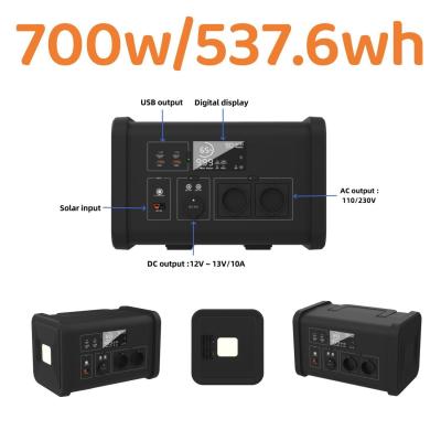China 18V/6A Max Solar Input 700W Off-Grid Solar Generator for Portable Solar Power Station for sale