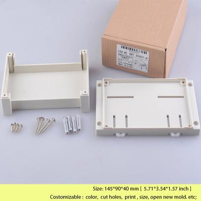 China PLC Din Rail Enclosure For Electronic Diy Switch Box Cable Junction Box 145*90*40 Mm for sale