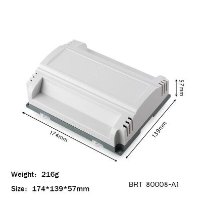 China 174*139*57mm Plastic Control Box PLC Enclosure Din Rail ABS Fireproof DIY PCB Shell à venda