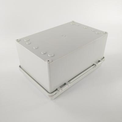 China Bottom Plate 29x19x14cm Hinged Lock Enclosures Polycase for sale