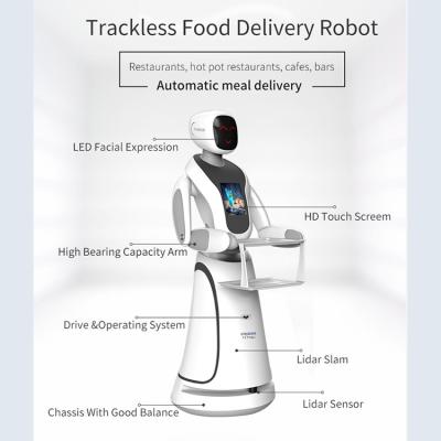 China White Restaurant Service Robot Lithium Battery AC100 Food Delivery Robot for sale