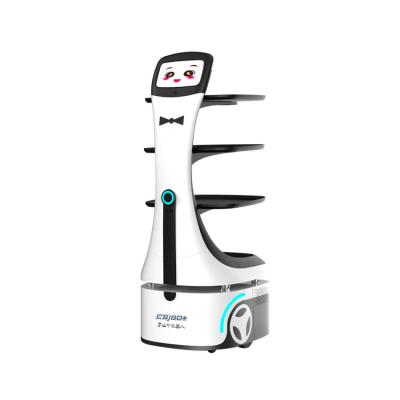 China OEM AI Automatic Catering Restaurant Service Robot LCD Screen Smart Delivery Robot for sale