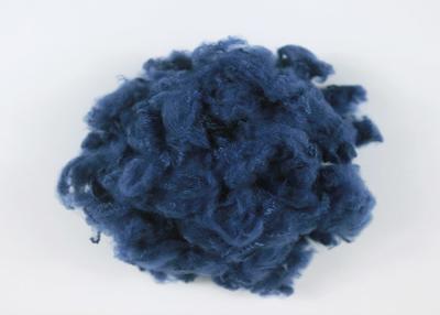 China Indigo - Blue Colored Recycled Polyester Staple Fiber Abrasion - Resistant 3D*32MM for sale