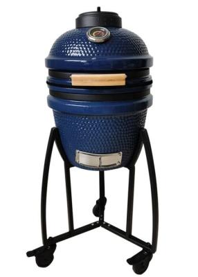 China 15 Inch Ceramic Charcoal Ceramic Pellet Smoker With Casters for sale
