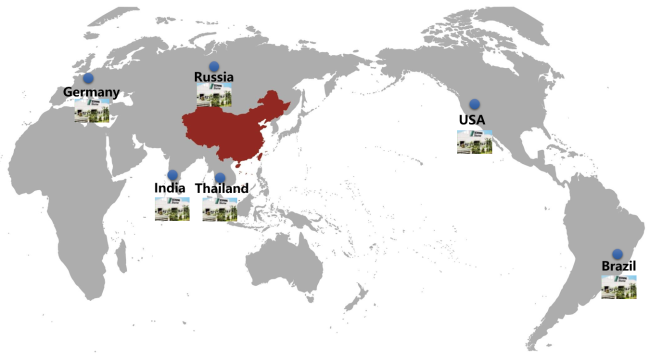 Worldwide sales and service network map