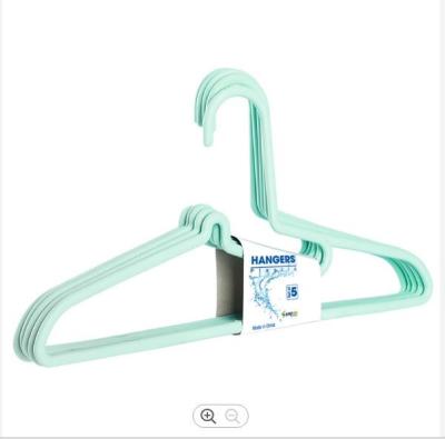 China Seamless Thick Plastic Hangers Green Plastic Hangers Without Notches for sale