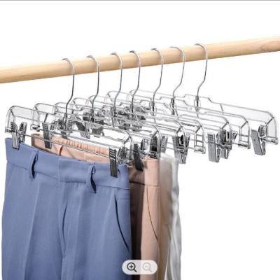 China 1cm Thick Plastic Hangers , Clips White Plastic Pant Hangers for sale