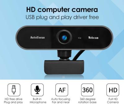 China 1080P Autofocus Webcam With Microphone USB Web Camera Streaming WebCam For Video Calling Webcam for sale