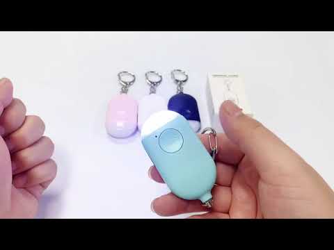 4 Colors Personal Security Alarms Keychain With USB Rechargeable led light and one button SOS