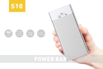 China Dual Output Portable External Battery Power Bank 10000mAh With 4 LED Light for sale