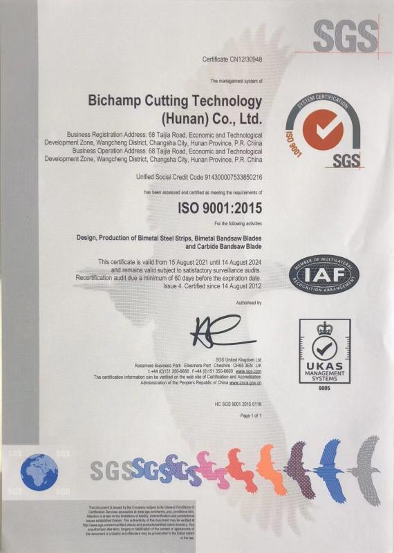 ISO - Bichamp Cutting Technology (Hunan) Co., Ltd.