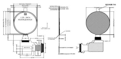 China 1.39 Inch Round AMOLED Display 454*454 SPI/QAD-SPI Interface Driving IC RM69330 for sale