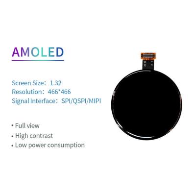 China 1.32 Inch Round AMOLED Oled Display Circular Oled Screen 466X466 IC CO5300 for sale