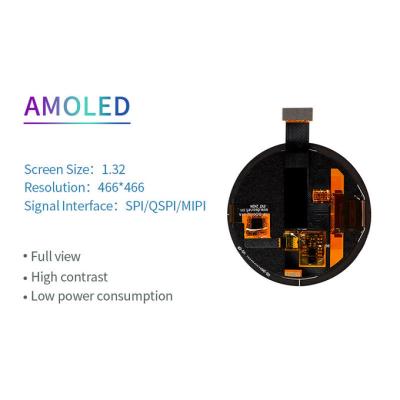 China 1.32 Inch Round AMOLED Oled Display Circular Oled Screen 466X466 IC CO5300 for sale