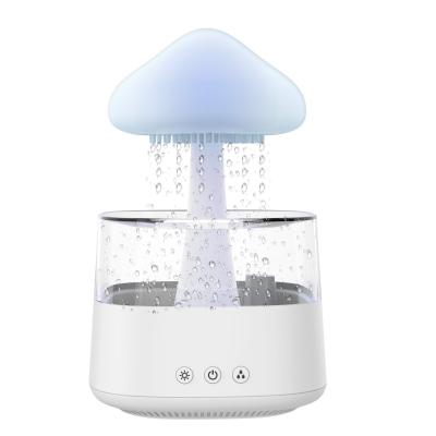 China Customize Crisp Water Drip Sound Cloud Raindrop Humidifier Adjustable Water Flow Speed 7 Color Light Rain Frop Cloud Humidifier for sale