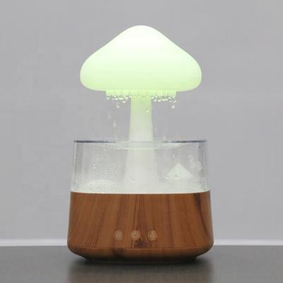 China Patent Approved night lamp cool mist essential oils sprayer raining fall mushroom tree rain drip humidifier cloud rain diffuser for sale