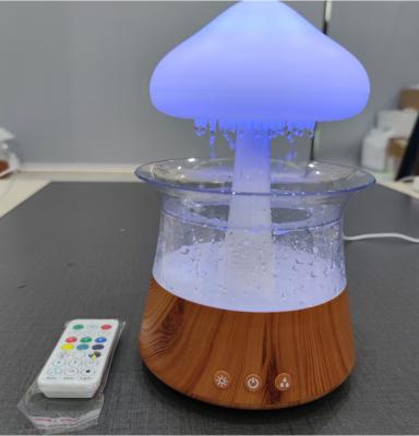 China Original Factory Home decoration night lamp water drop mushroom raindrop humidifier aroma diffuser 2023 with Remote Control for sale