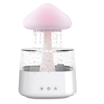 China New Night Lights Decoration Home Mist Maker Raining Cloud Lamp Mushroom Water Diffuser Rain Fall Rain Drop Humidifier for sale