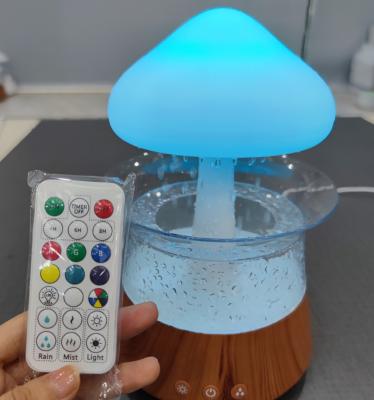 China Sleep Aid White noise machine table lamp water drop sound Cool Mist Electric 450ml USB rain cloud humidifier and oil diffuser for sale