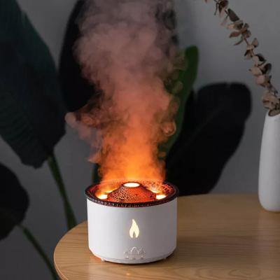 China Unique aromatherapy volcano diffuser essential oil nano mist ultrasonic fire flame air fog diffuser flame Volcano humidifier for sale