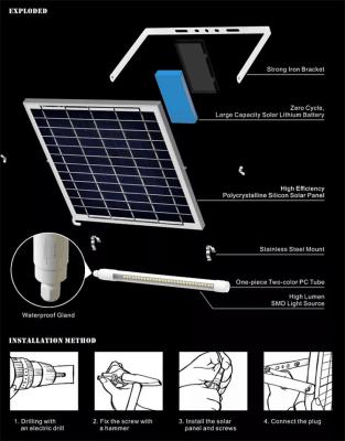 China Panel solar de jardín luz de tubo iluminar brillante eficiente energéticamente en venta