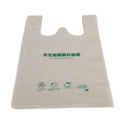 Chine En plastique biodégradable jetable blanc couleur PBAT+PLA+Cornstrach Eco sac à provisions imprimer le LOGO à vendre
