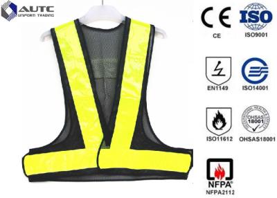 China Glistening Safety Reflective Jacket , Security Safety Vest Warning Loop Closed for sale