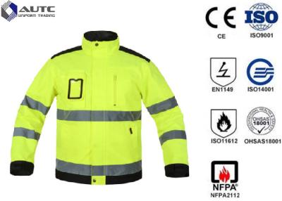 China Reflective PPE Safety Wear Disposable Anti Wrinkle Adjustable Sleeve Zip Pockets for sale