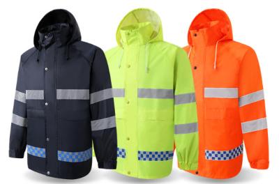 China Reflective PPE Safety Wear Waterproof Double Layer Adult Split Raincoat Overalls for sale