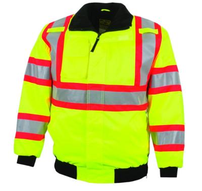 China Reflective PPE Safety Wear High Quality Fluorescent Yellow Polyester Reflective Jacket for sale