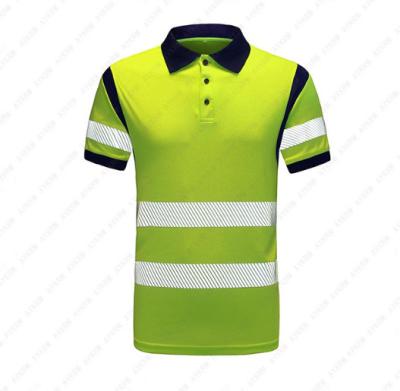 China Reflective PPE Safety Wear Summer New Breathable Quick-Drying Reflective POLO Shirt/T-Shirt With Custom Logo en venta