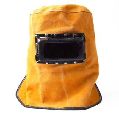 China Heat Resistant Breathable Welding Helmet Protection Mask With Lens Leather Mask for sale