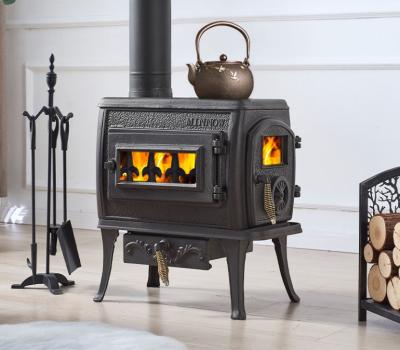 China Wood Burning Real Fire Fireplace European Style Retro Cast Iron Wood Burning Heater American Style for sale