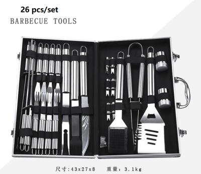 China Outdoor/Domestic Barbecue Toolbox Set, Stainless Steel Grill Set, Fork, Spatula, Clamp, Brush for sale