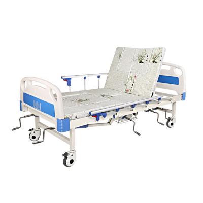 China Hospital Nursing Bed Manual 2 Crank ABS Multi-function Bed 200kg Load CE Approved for sale