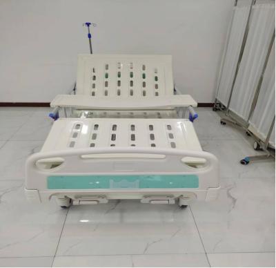 China CE Approved Hospital Nursing Bed Manual 2 Crank ABS 2 Function 200KG Load for sale