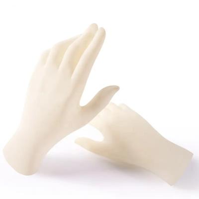 China Rubber Latex Sterile Disposable Examination Gloves 14.6 * 11.5cm For Hospital for sale