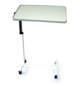 China Disabled Elderly Medical Adjustable Overbed Table , White Rolling Adjustable Laptop Table Over Bed for sale