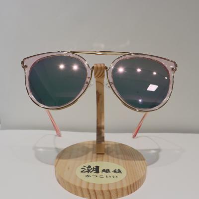 China Acetate Transparent Double Bridge Round Sunglasses 22mm Glare Protection Glasses for sale