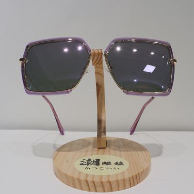 China Polygon Anti Reflective Sunglasses TR90 , Transparent Purple Polarized Sunglasses for sale