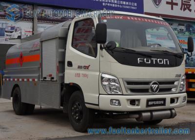 China 5 Speed Foton 4 x 2 Refuelling Chemical Tanker Truck With Air Braking for sale