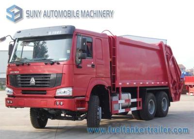 China Diesel Q235 HOWO 6x4 3 Axle Garbage Trucks 7000kg / 18000kg Load for sale