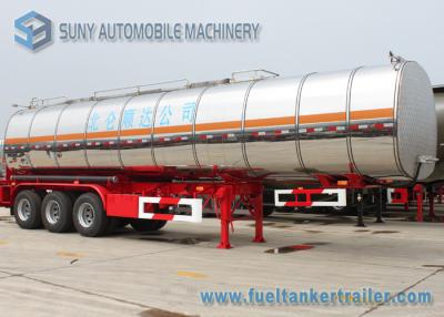 China Ellipse Steam Heat Bitumen Tank Trailer , 28000L 2 Axle Semi Truck Trailer for sale