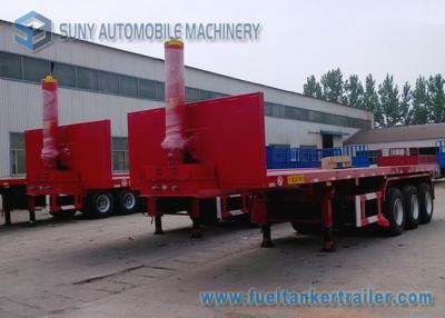 China 40 Ft  Container Flatbed Dump Heavy Duty Flatbed Trailer 3 Axles 50T for sale