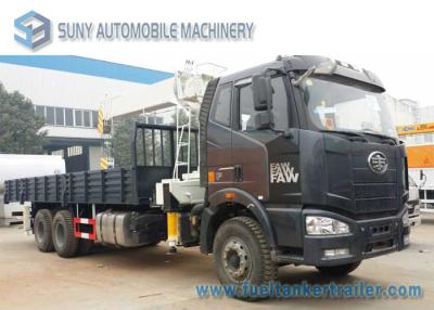 China 280 hp FAW J6 6 x 4 Crane Mounted Truck XCMG 10 T Straight Arm Crane for sale