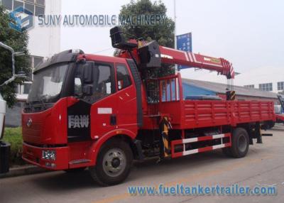 中国 XCMG 8 T のまっすぐな腕クレーン FAW J6 4x2 クレーンによって取付けられるトラック 160 馬力 販売のため