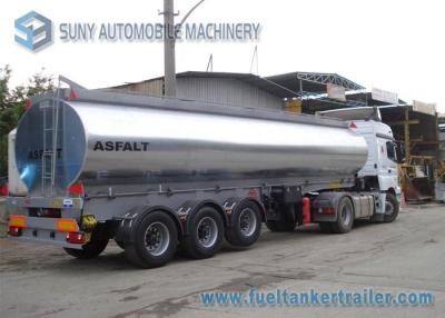 China 35000 Liters Tri-axle Heating Bitumen Storage Tanks , Aluminum Cover Bitumen Tanker for sale