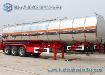 China 44 m3 Stainless Steel Asphalt Tanker Trailer Tri Axle Steam Heat  Bitumen Tanker for sale