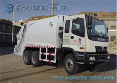 China Foton 3 Axles Compactor Garbage Trucks 6x4 Drive 16 m3 - 18m3 Capacity for sale