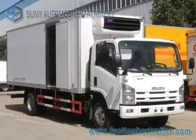 China 139 kw / 190 hp ISUZU 700p refrigerated delivery truck Load  10 T fridge truck hire for sale